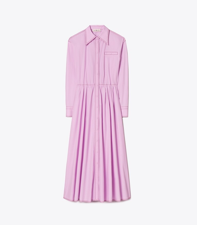 Tory Burch designer dresses Cotton Poplin Eleanor Dress in Mallow Pink front