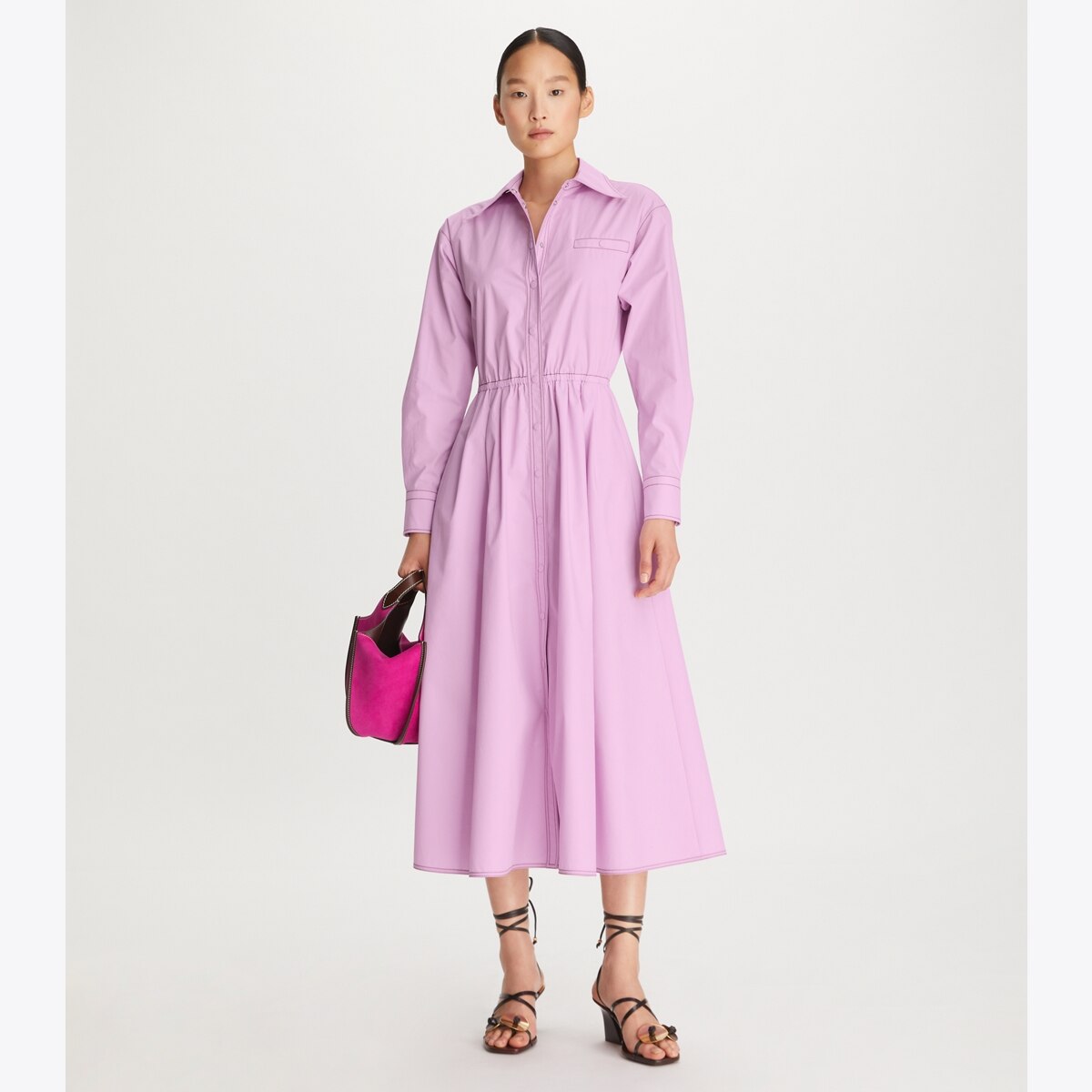 【美品】theoryluxe Tech Poplin Norah Dress Sleek Poplin Pleated Wrap Dress | Theory