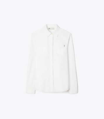 Cotton Poplin Bomber Shirt: Women's Designer Tops | Tory Burch