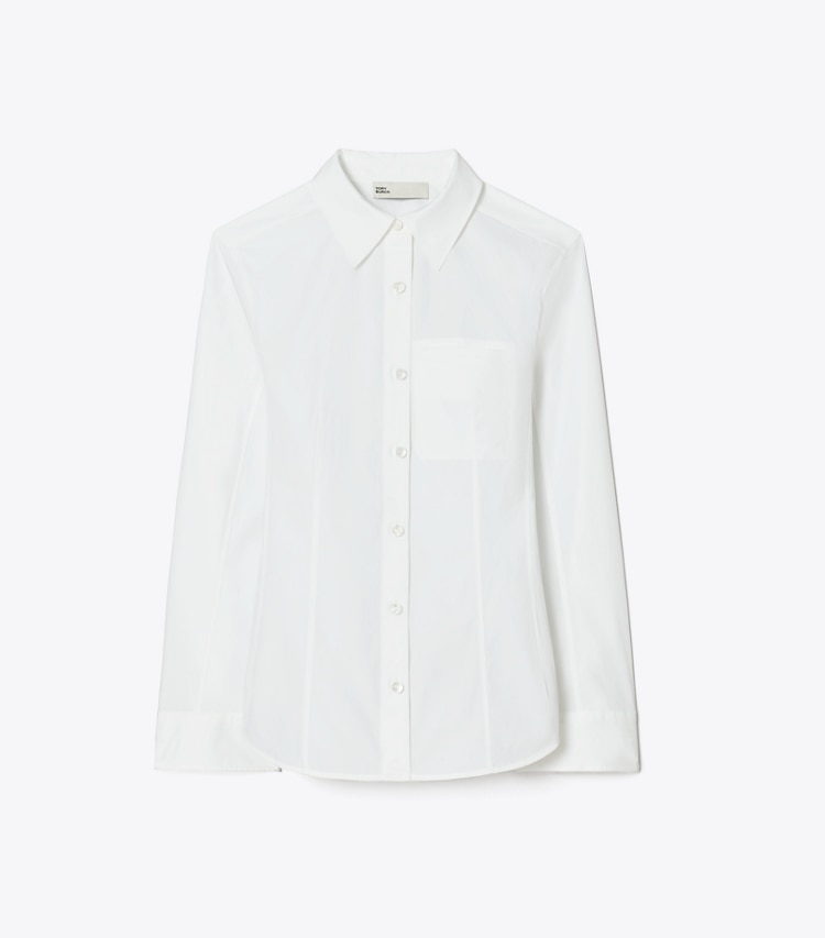 Tory Burch designer tops Cotton Poplin Shirt in White front