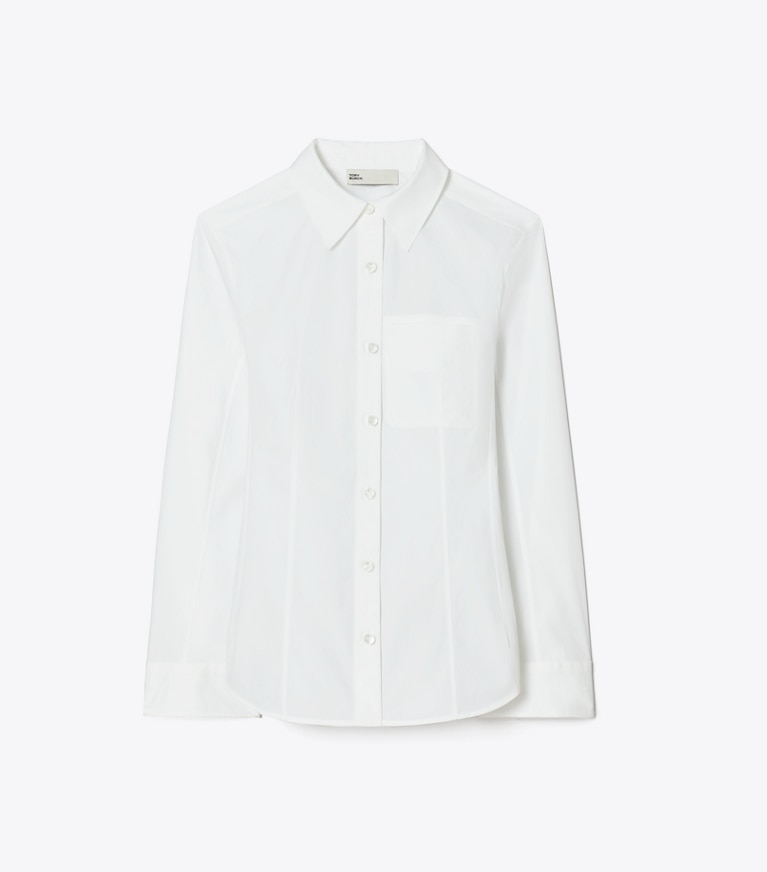 Tory Burch designer tops Cotton Poplin Shirt in White front