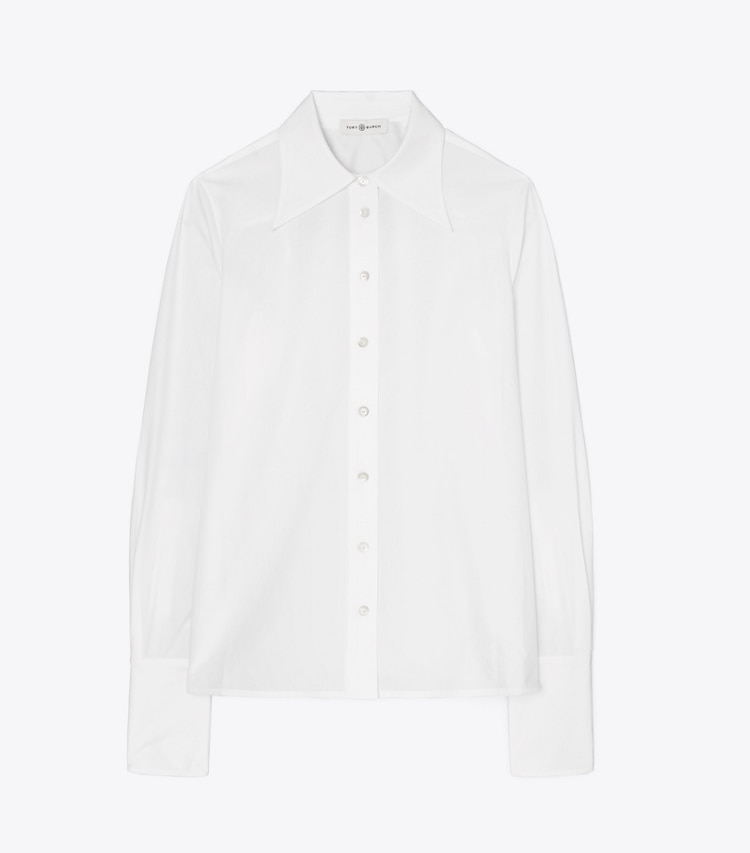 Tory Burch designer tops Cotton Poplin Shirt in White front