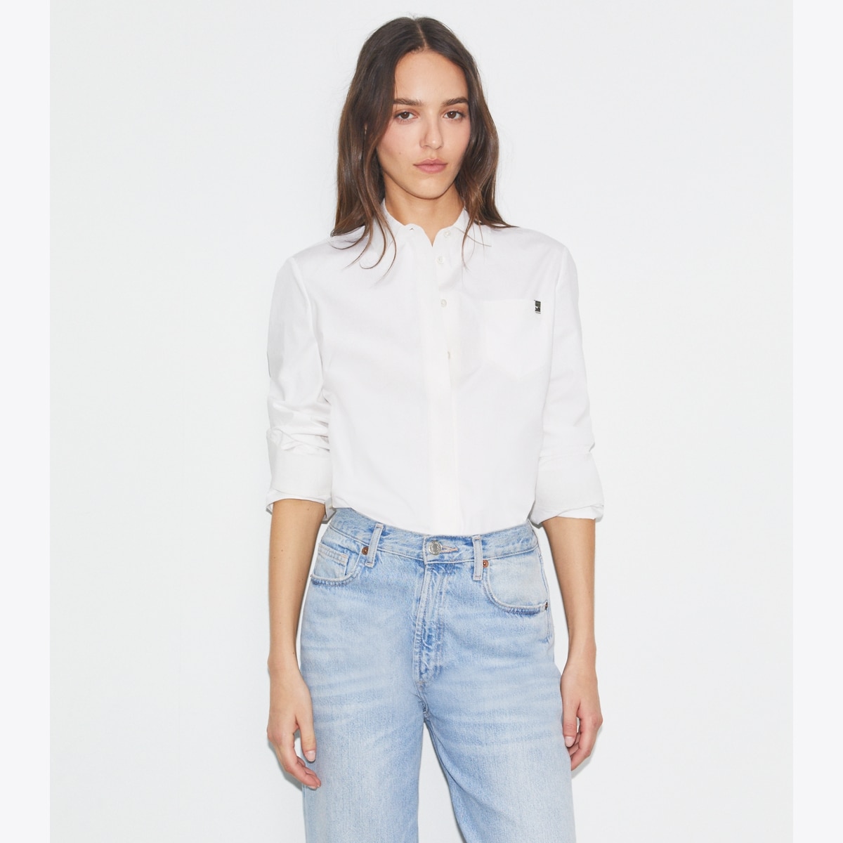 Tシャツ・カットソー Tory Burch SS23 POPLIN SHIRT (145139_100) Cotton Poplin Shirt: Women's Designer Tops | Tory Burch