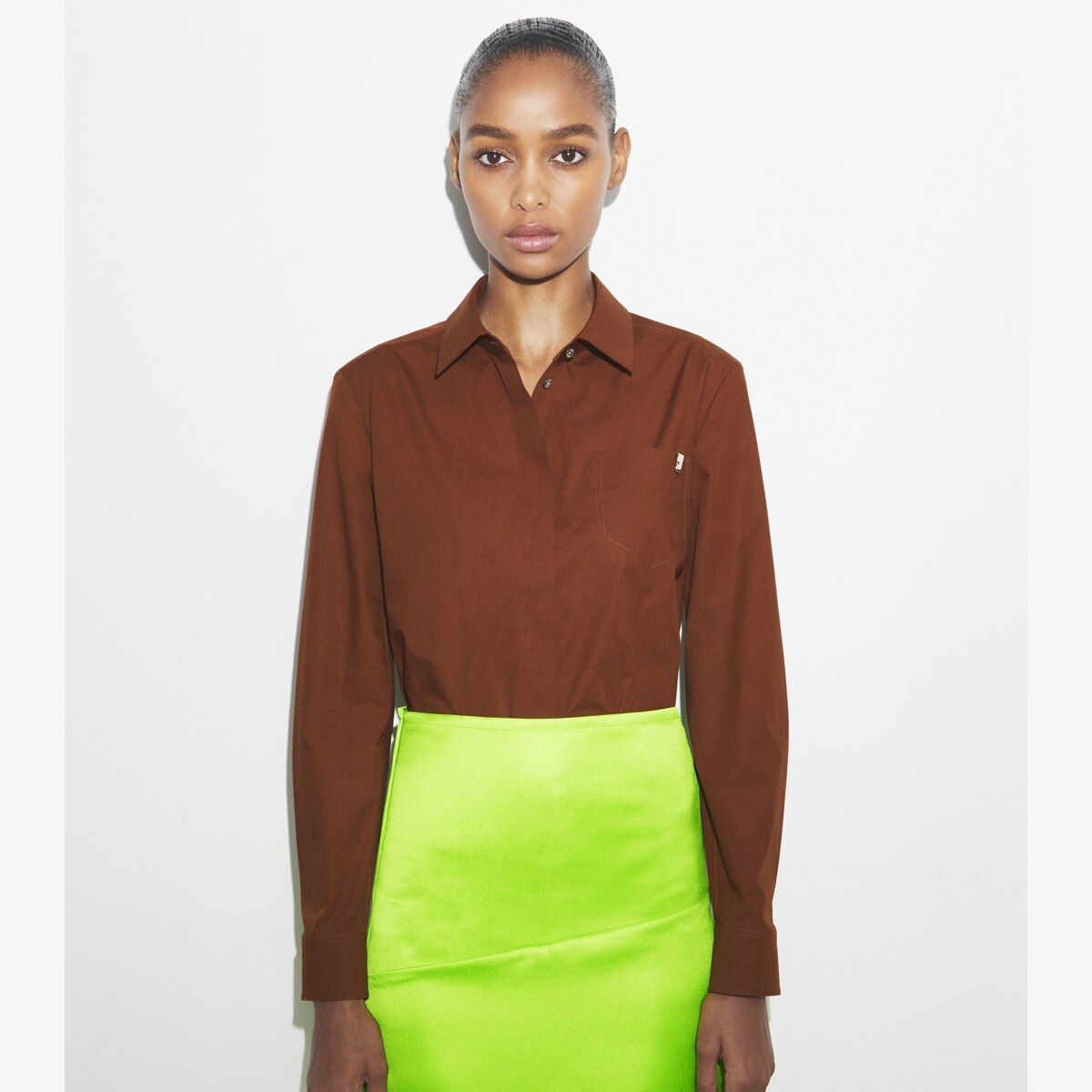 Tシャツ・カットソー Tory Burch SS23 POPLIN SHIRT (145139_100) Cotton Poplin Shirt: Women's Designer Tops | Tory Burch