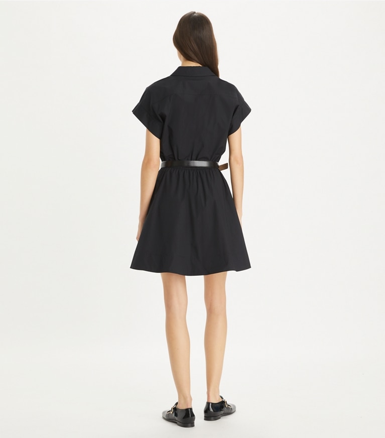 Tory Burch designer dresses Cotton Poplin Shirtdress in Black front