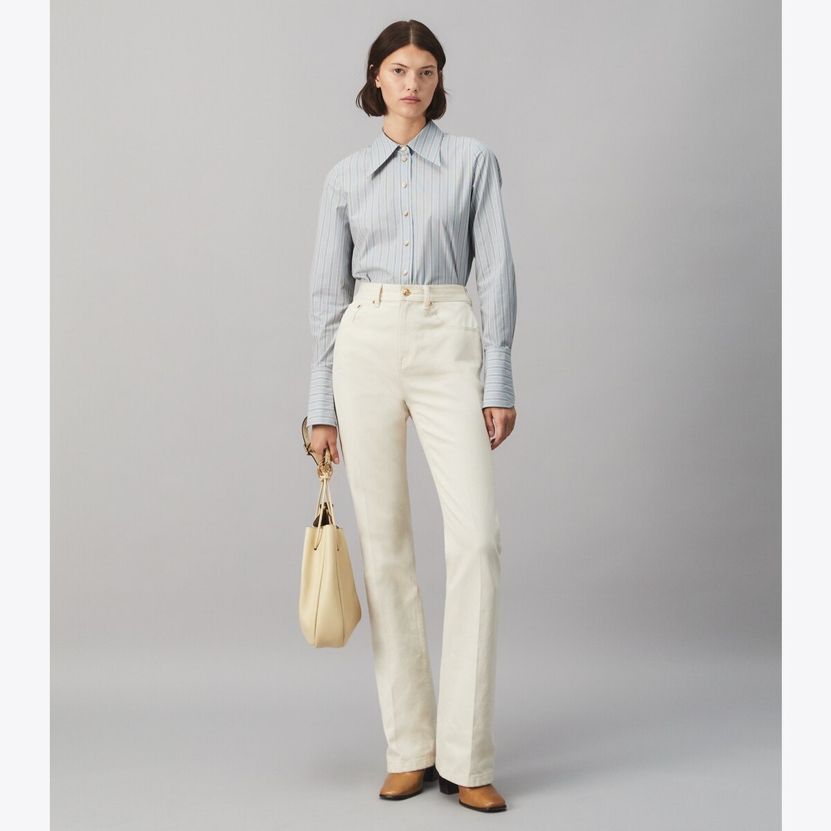 Cotton Poplin Striped Shirt: Women's Designer Tops | Tory Burch