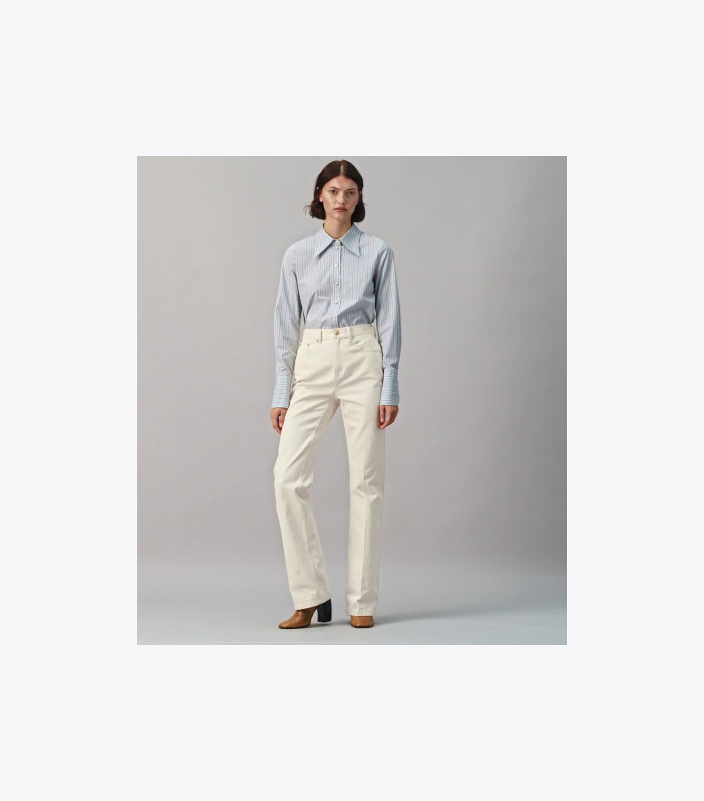 Cotton Poplin Striped Shirt