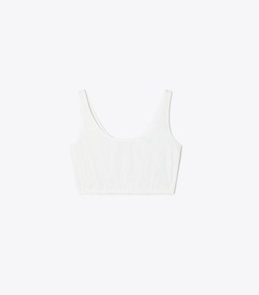 Tory Burch designer coverups Cotton Poplin Top in White front
