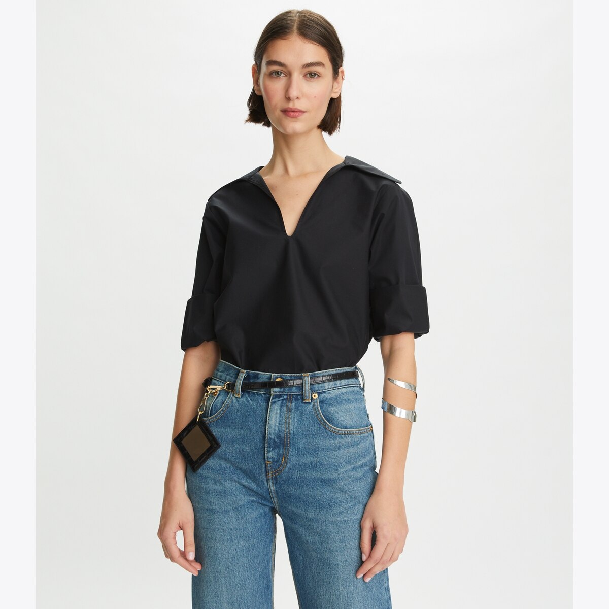 COTTON POPLIN TUNIC - thumbnail 2