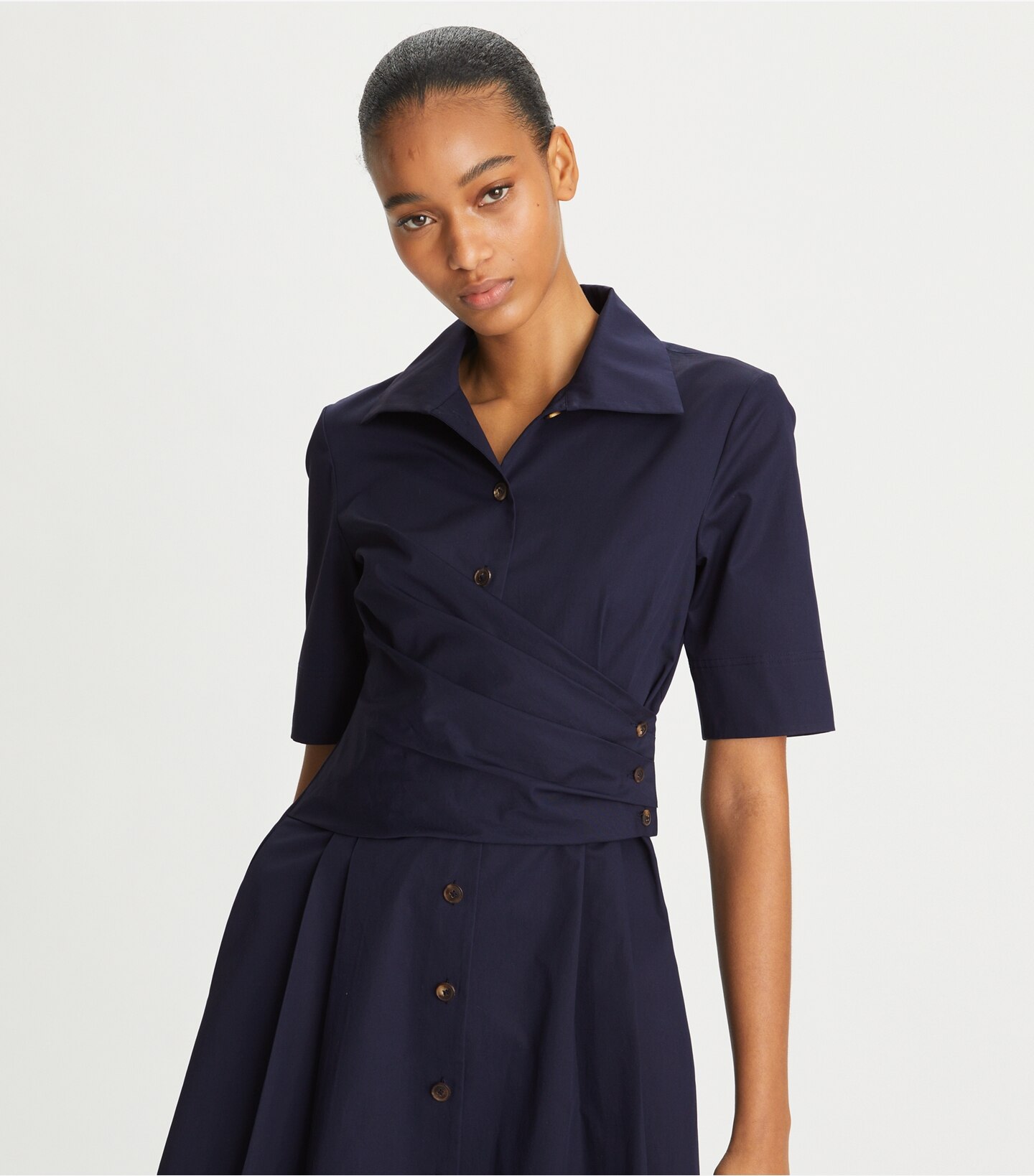 Cotton Poplin Wrap Shirtdress