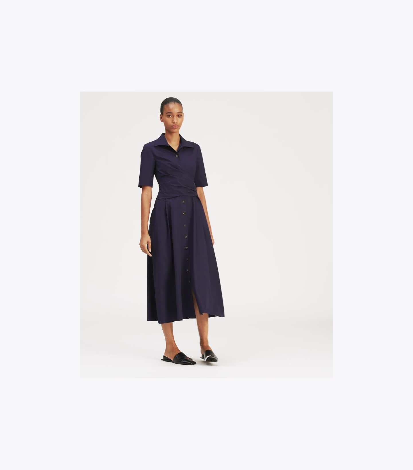 Cotton Poplin Wrap Shirtdress