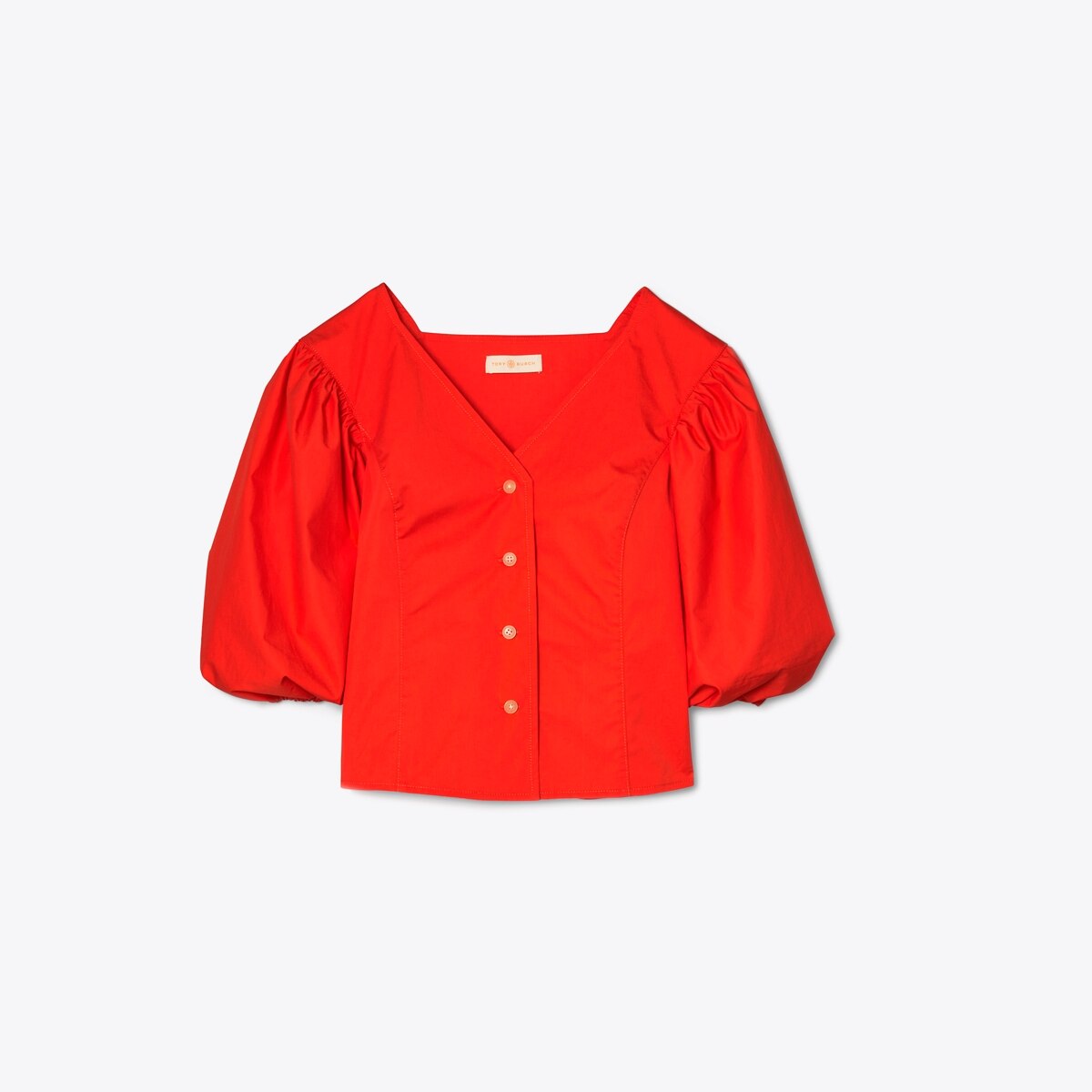 tory burch cotton puffed sleeve top