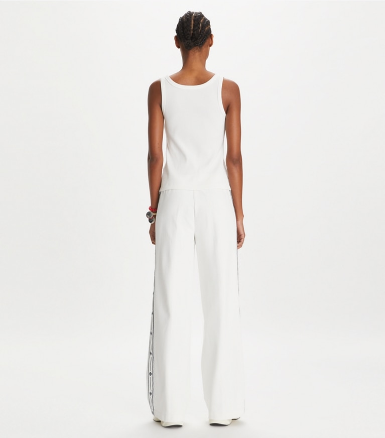 Tory Burch designer tops Cotton Scoop Tank in Snow White front