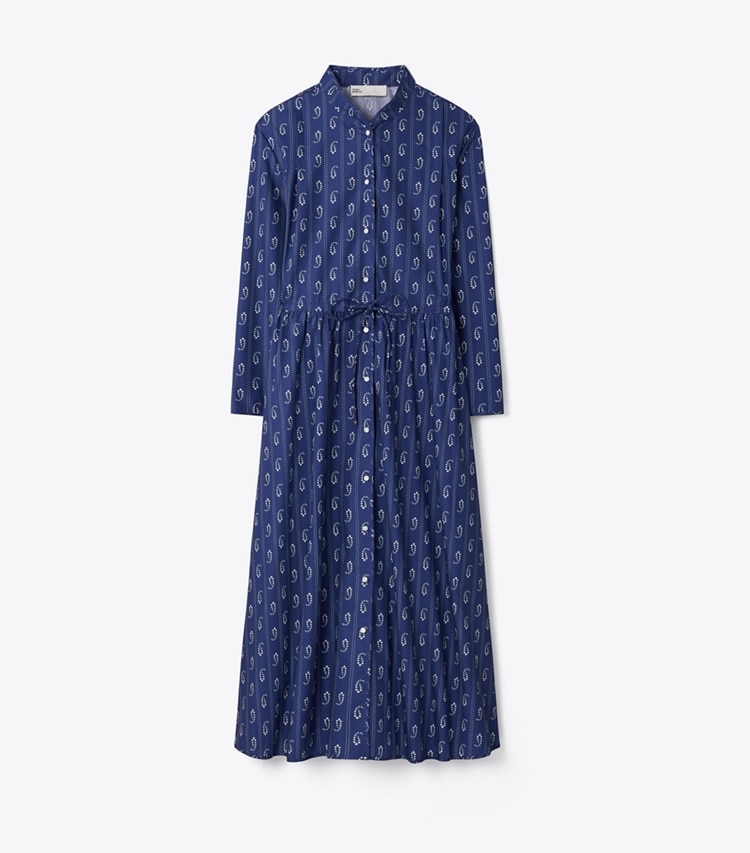 Tory Burch designer カバーアップ コットン シャツドレス in Blue Paisley front