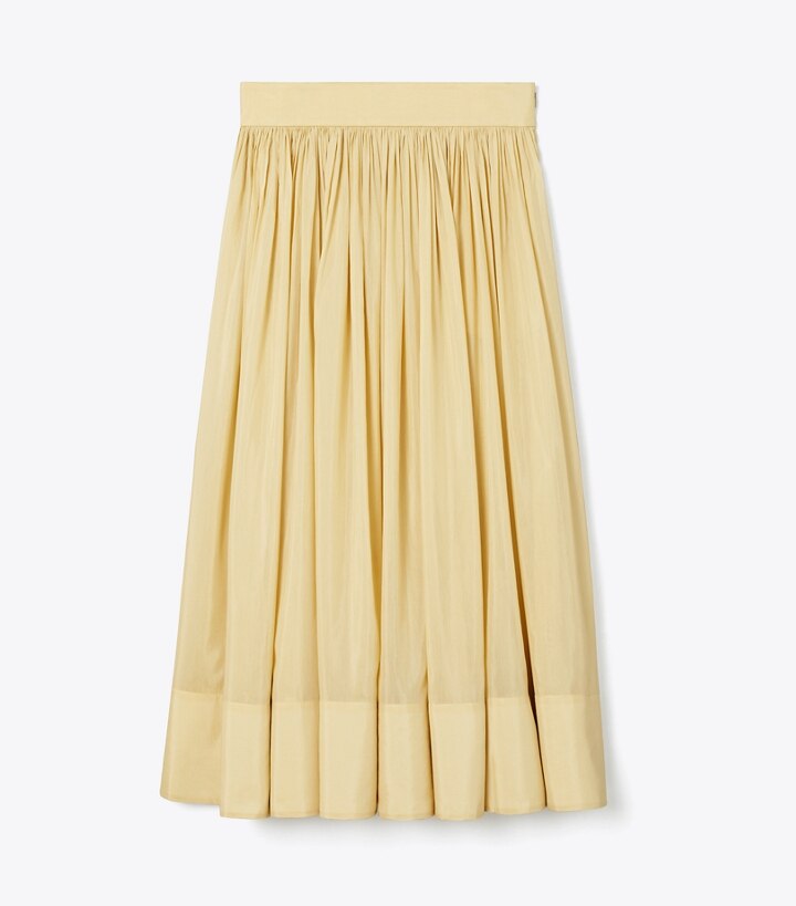 Cotton Silk Mid-Length Skirt: Women's Designer Coverups | Tory Burch