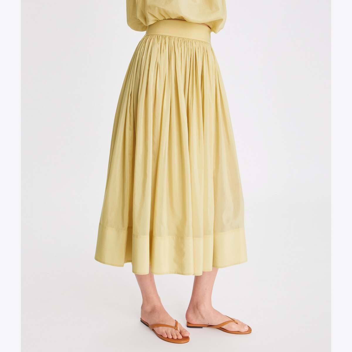 Cotton Silk Mid-Length Skirt: Women's Designer Coverups