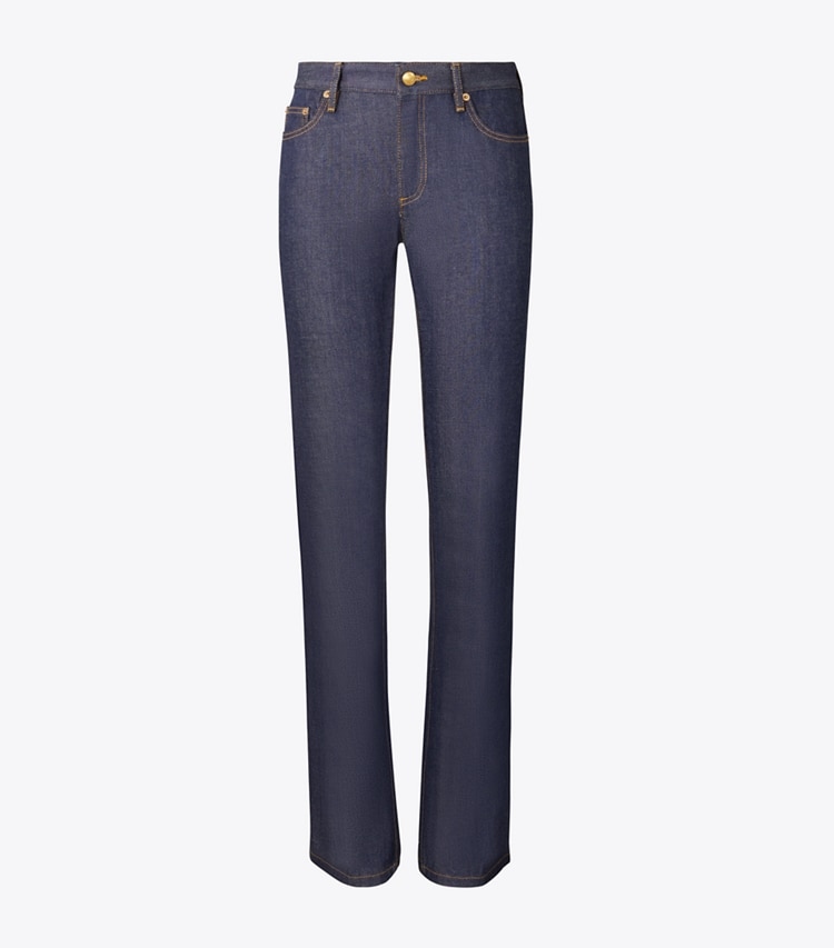 Tory Burch designer ボトムス コットン スキニーレッグ デニム in Raw/Unwashed front
