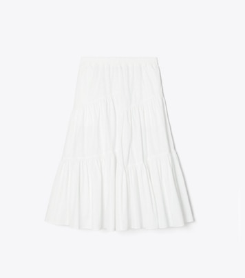 Tory Burch designer coverups Cotton Skirt in White front