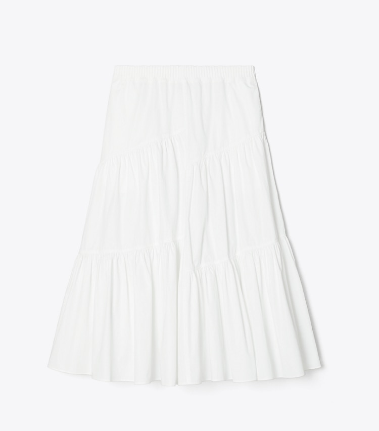 Tory Burch designer coverups Cotton Skirt in White front