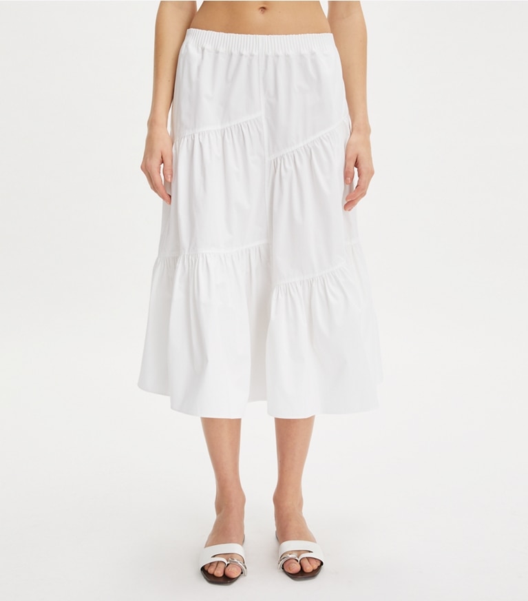 Tory Burch designer coverups Cotton Skirt in White front
