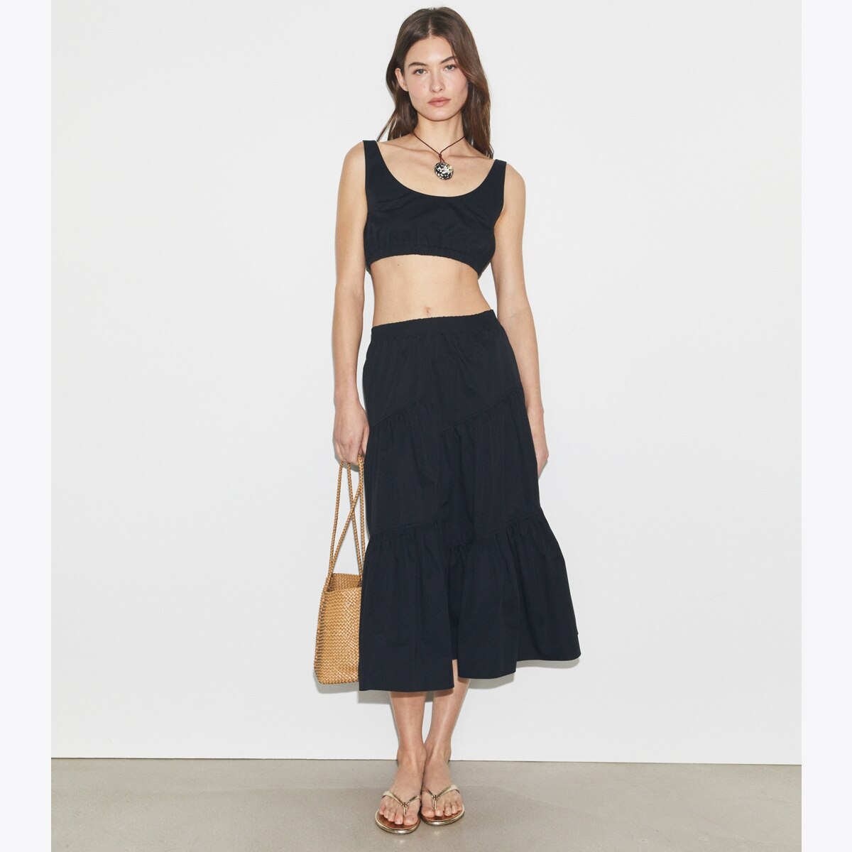 スカート TORY BURCH Cotton skirt with logoed buttons Cotton Skirt: Women's Designer Coverups | Tory Burch