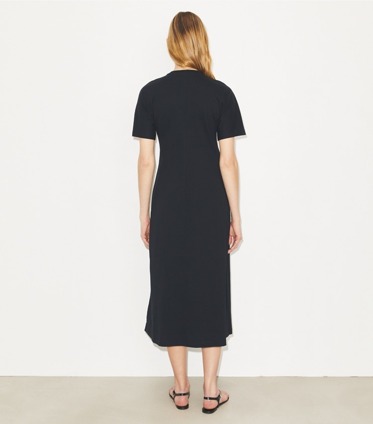 Tory Burch designer dresses Cotton T-Shirt Dress in Black on model back