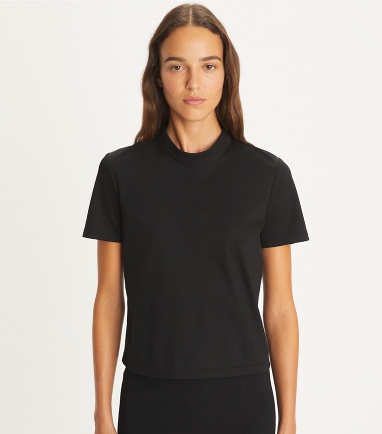 Tory Burch designer tops Cotton T-Shirt in Black front