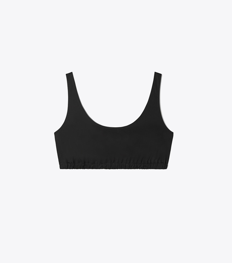 Tory Burch designer coverups Cotton Tank Crop Top in Black front