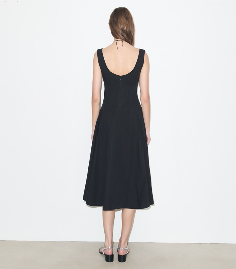 Tory Burch designer dresses Cotton Tank Dress in Black on model back