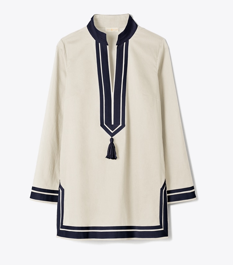 Tory Burch designer coverups Cotton Tory Tunic in French Cream front
