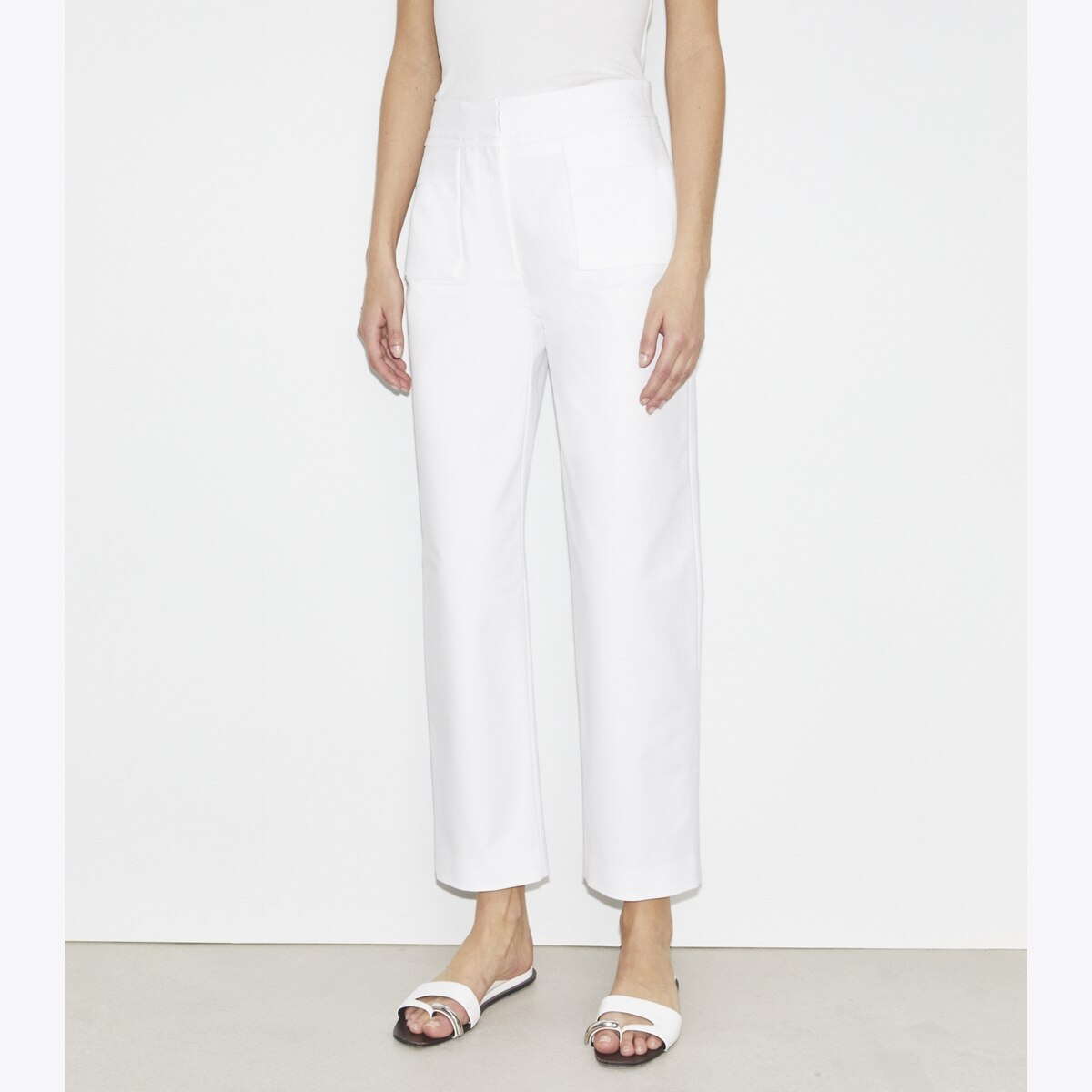 パンツ Tory Burch 83601 259 Trousers White Cotton Trouser: Women's Designer Bottoms | Tory Burch