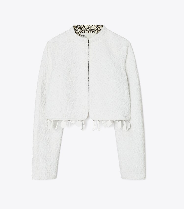 Cotton Tweed Cropped Jacket: Women's Designer Jackets | Tory Burch