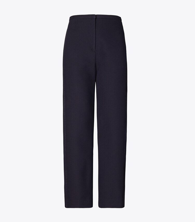 Tory Burch designer bottoms Cotton Twill Pant in Medium Navy front