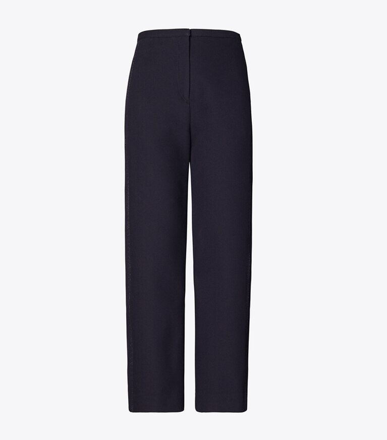 Tory Burch designer bottoms Cotton Twill Pant in Medium Navy front