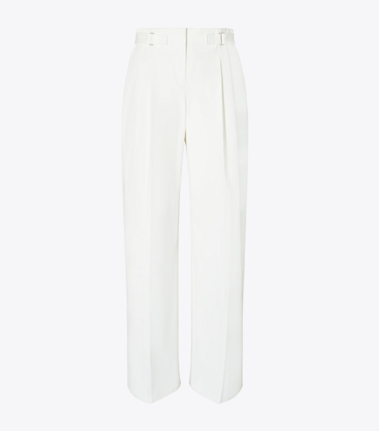 Tory Burch designer bottoms Cotton Twill Pant in White front