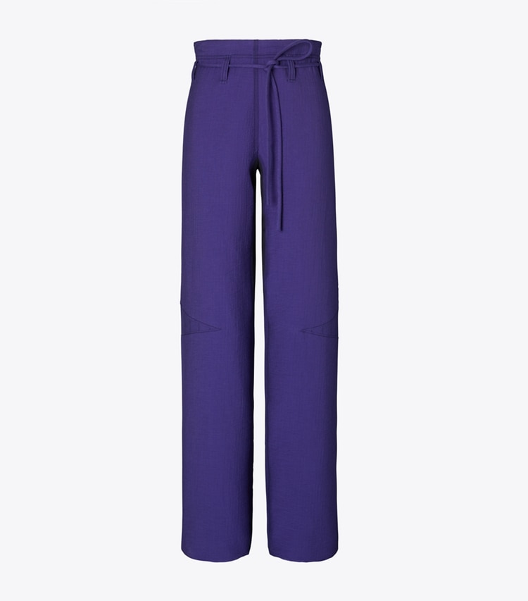 Tory Burch designer bottoms Cotton Wide Leg Pants in Ballpoint Blue front
