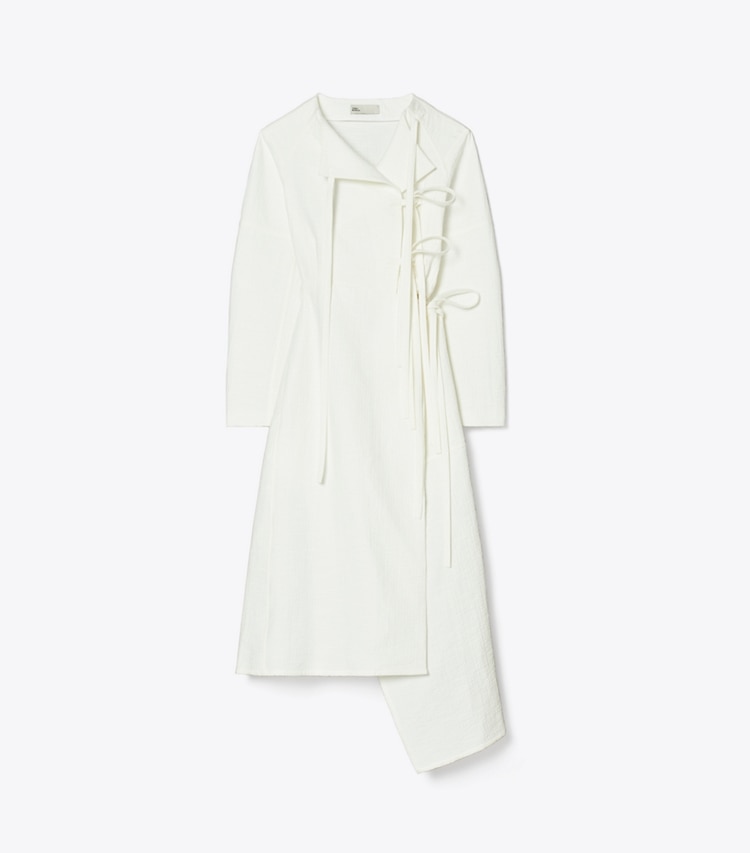 Tory Burch designer dresses Cotton Wrap Dress in Marshmallow front
