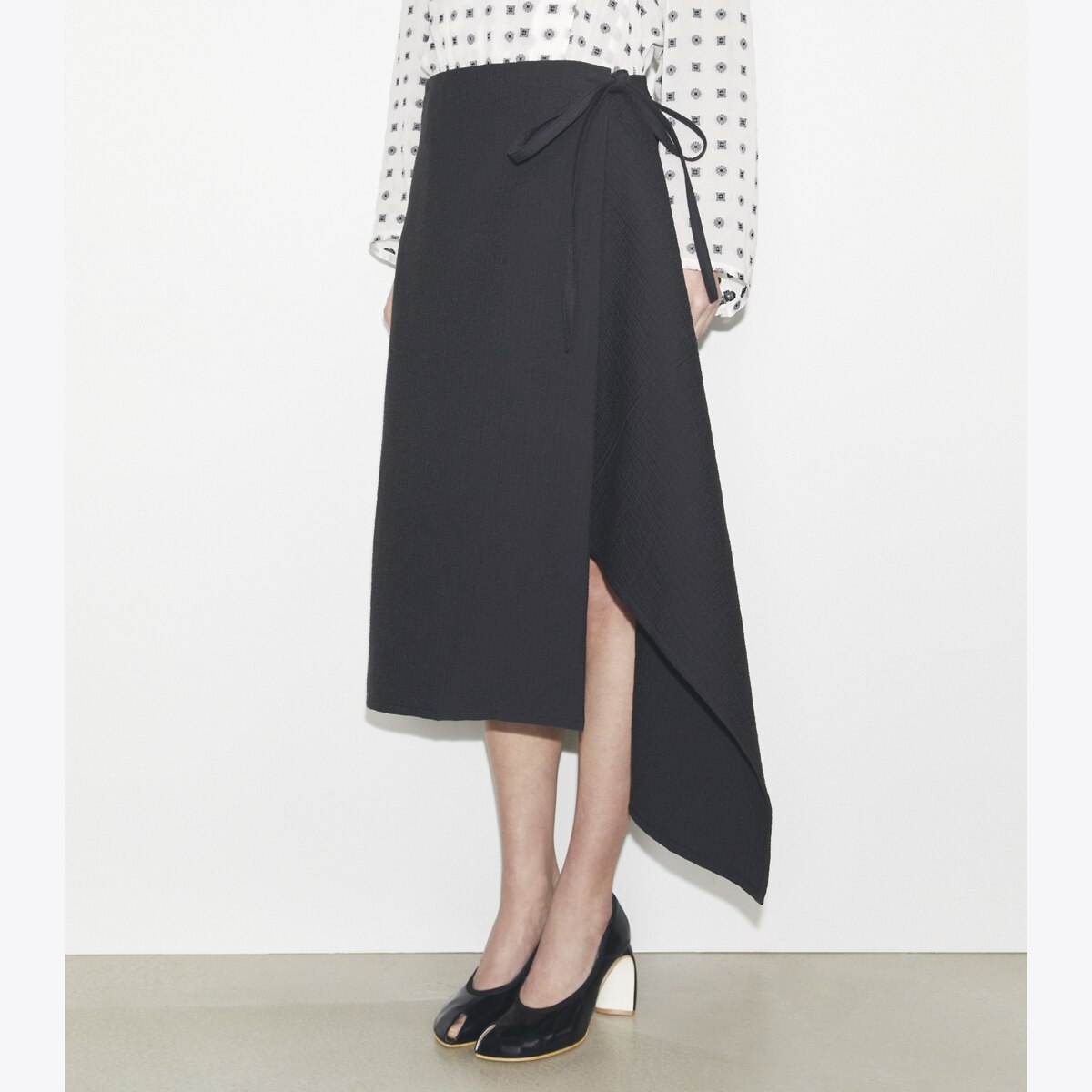 ★LOW CLASSIC★ WASHED COTTON PLEATS WRAP SKIRTBLACK LC251SK Women's The A&F Scarlett Linen-Blend Wrap Mini Skort
