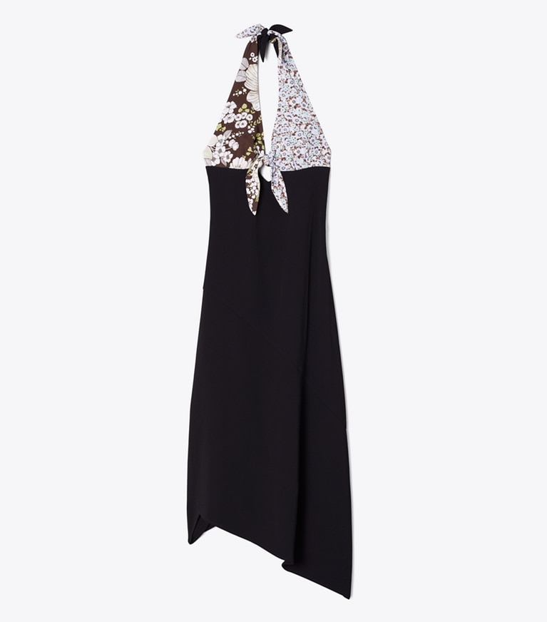 Tory Burch designer kleider Crêpekleid mit Bindedetail am Rücken in Black front