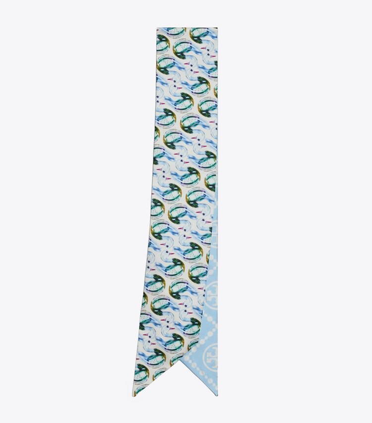 Tory Burch designer sciarpe Cravatta a nastro Lucky Duck in Blue additional