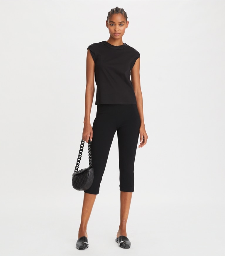 Crepe Cropped Pant: Women's Designer Bottoms | Tory Burch