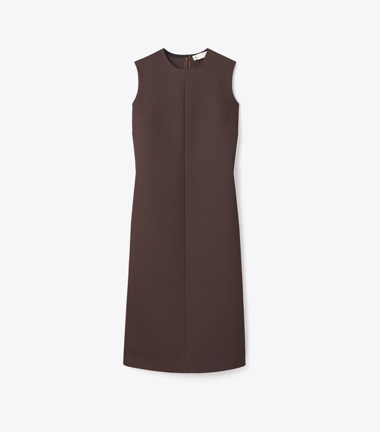 Tory Burch designer dresses Crepe Dress in Dark Mocha front