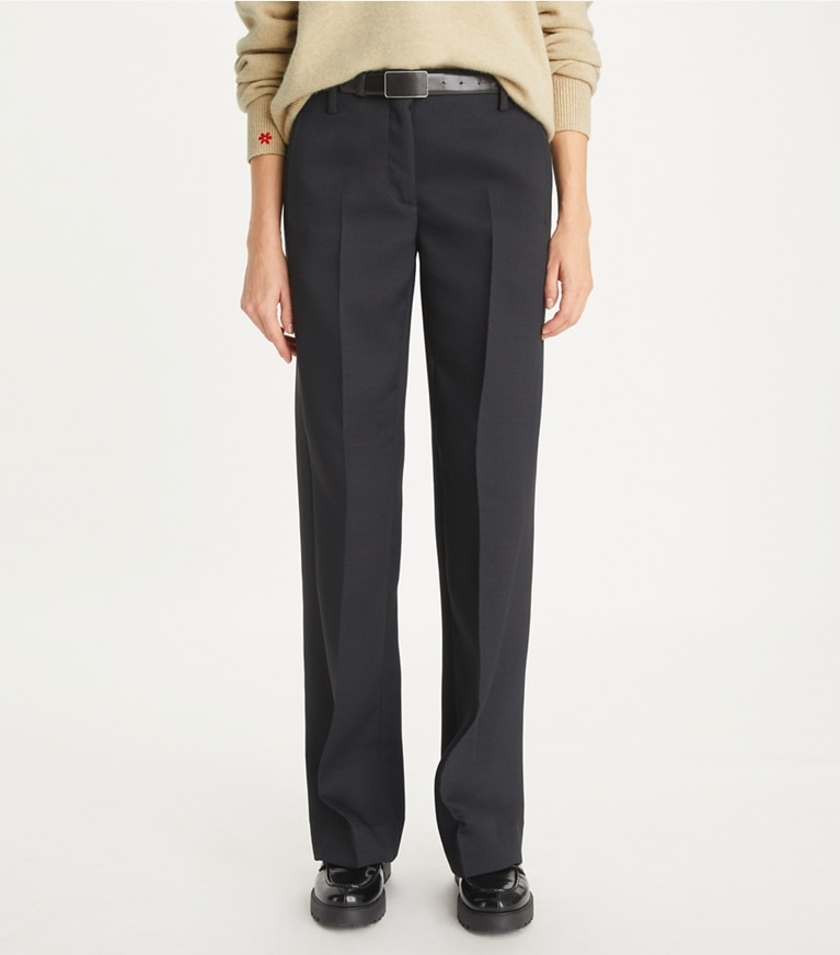 Tory Burch designer bottoms Crepe Pant in Black front