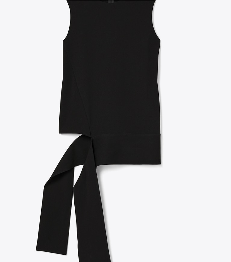 Tory Burch designer tops Crepe Wrap Top in Black front