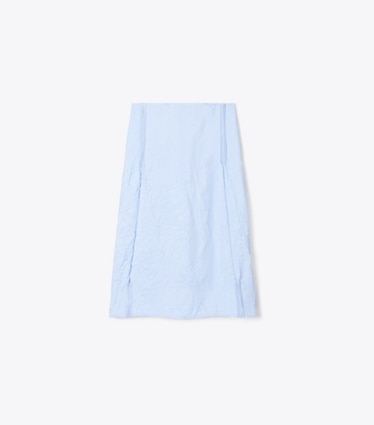Tory Burch designer bottoms Crinkled Viscose Skirt in Cornflower front