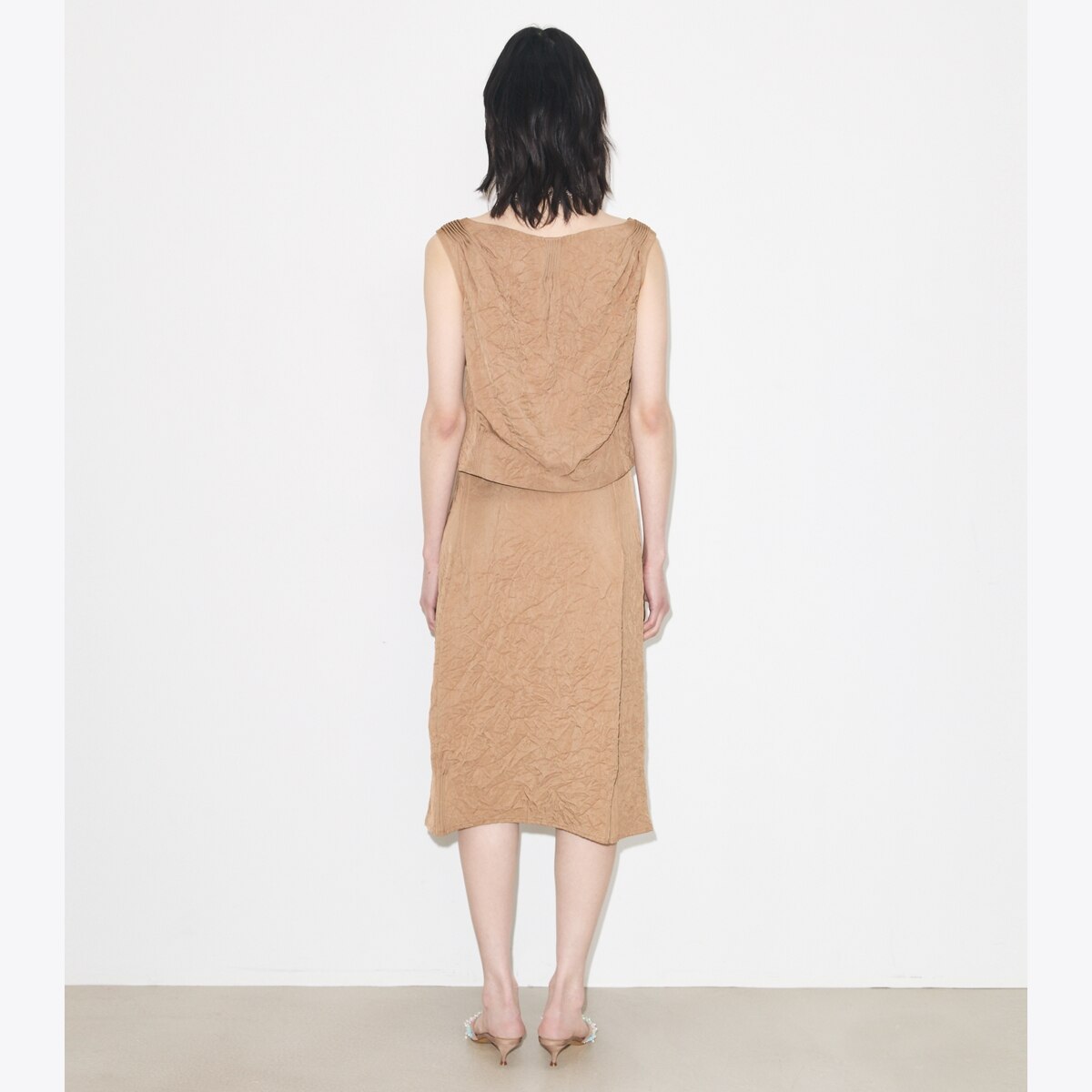 CRINKLED VISCOSE SKIRT - thumbnail 3