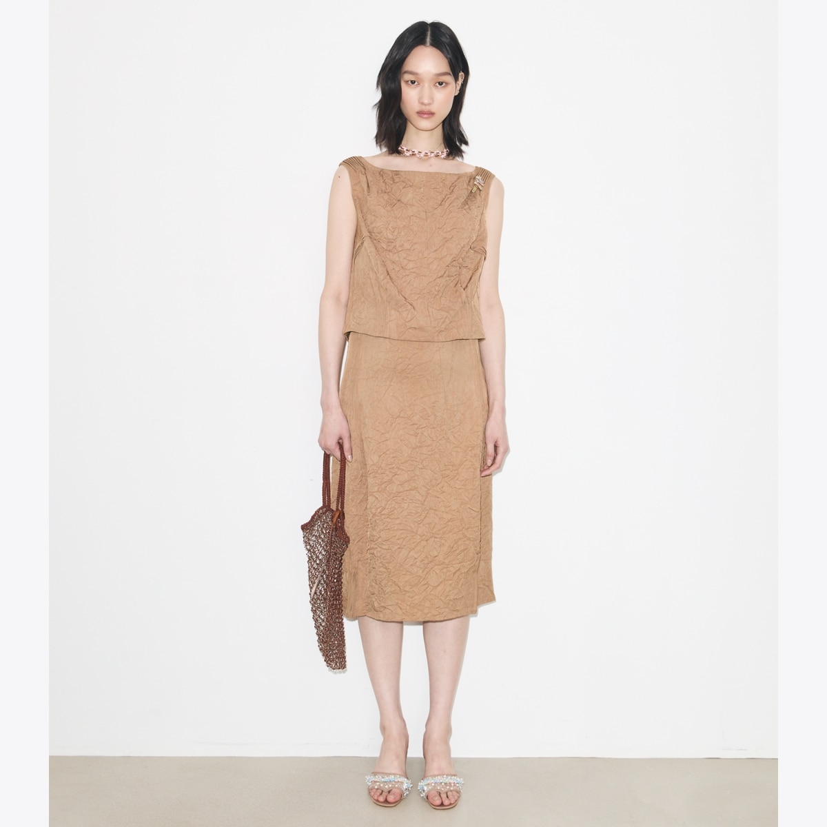 CRINKLED VISCOSE SKIRT - thumbnail 2