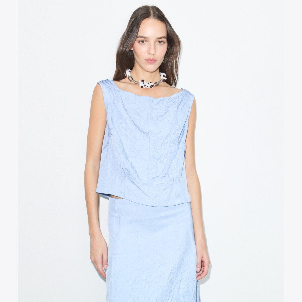 CRINKLED VISCOSE TOP - thumbnail 2