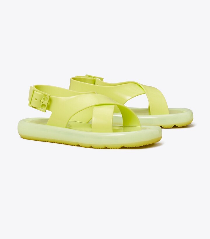 neon tory burch sandals