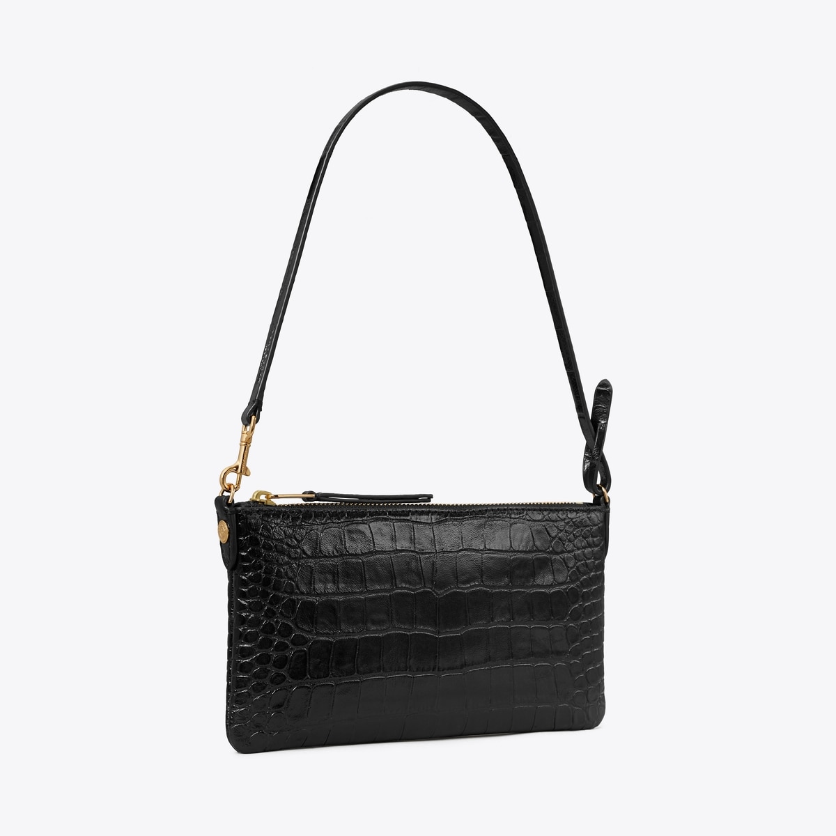 極美品 TORY BURCH ショルダーバッグ エンボスロゴ 自立可 黒 922 Croc-Embossed Pochette: Women's Designer Shoulder Bags | Tory Burch